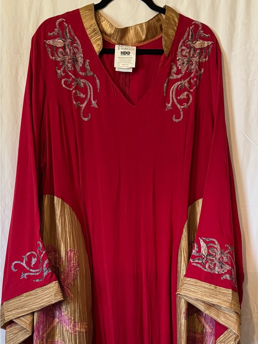 Game of Thrones Red & Gold Costume Robe – Adult Plus